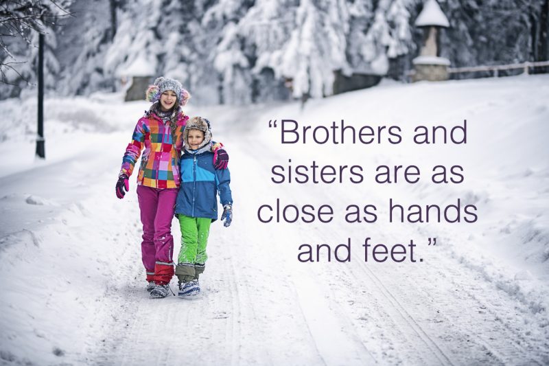 Brothers And Sisters Are As Close As Hands And Feet