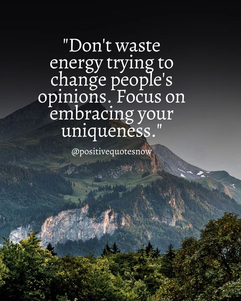 Don’t Waste Energy Trying To Change People’s Opinions. Focus On Embracing Your Uniqueness