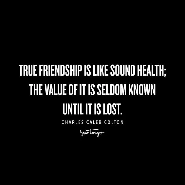 True Friendship Is Like Sound Health; The Value