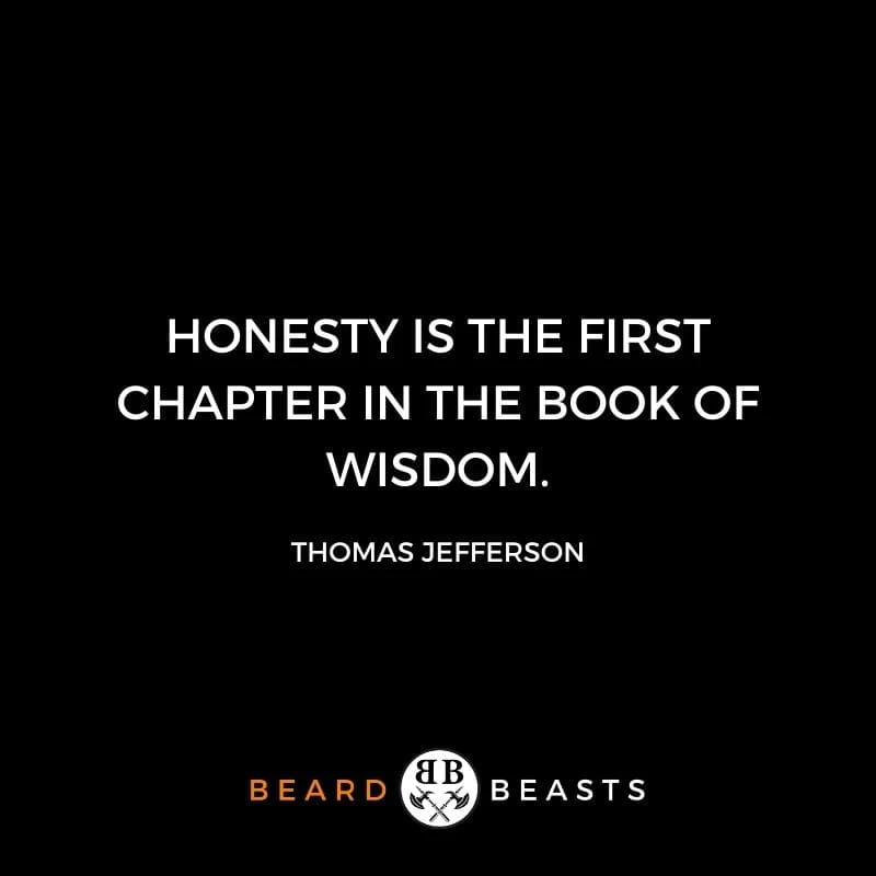 Inspirational Quotes About Guys: Honesty Is The First Chapter In The Book Of Wisdom