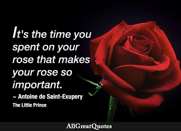 Inspirational Quotes About Roses It’s The Time That You Spent On Your Rose That Makes