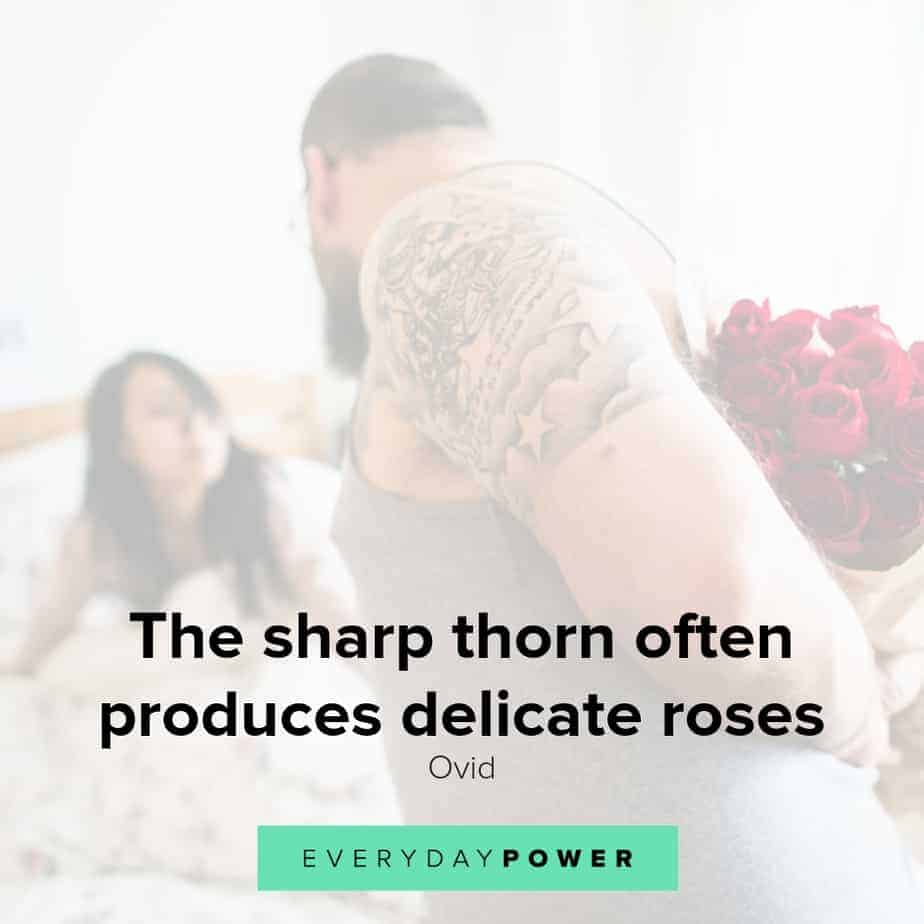 Inspirational Quotes About Roses The Sharp Thorn Often Produces Delicate Roses